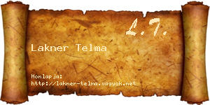 Lakner Telma névjegykártya